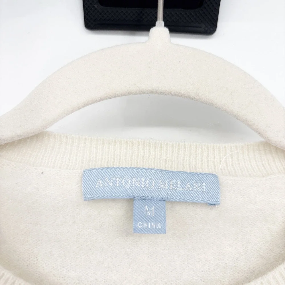 Antonio Melani Womens Blue White Striped Cashmere Parisian Chic‎ Sweater Size M